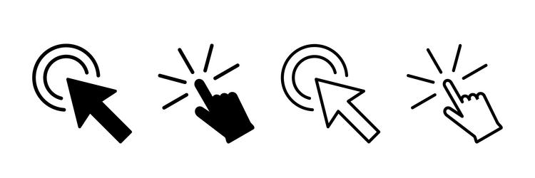 click icon cursor pointer sign vector image