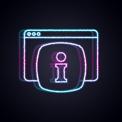 glowing neon line computer monitor with text faq vector image