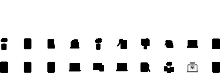 Laptop computer screen document file graph diagram vector