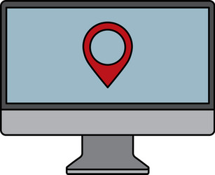 monitor computer pointer map on screen app vector image
