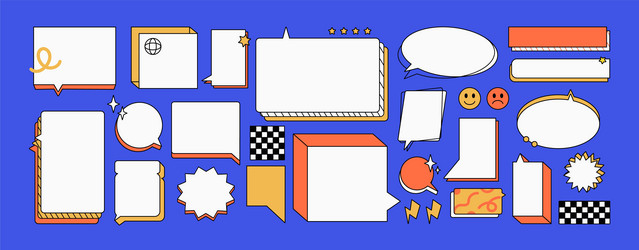 set of speech bubbles in retro style talk clouds vector image
