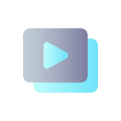 set of video files flat gradient color ui icon vector