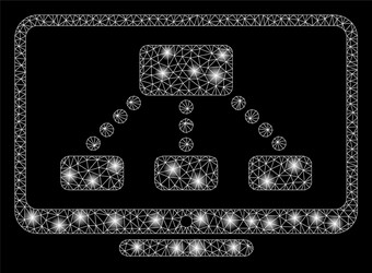 bright mesh network hierarchy monitor with flash vector image