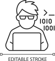 Coder Working on Laptop vector image