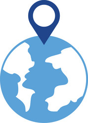 globe world pointer map location web vector image