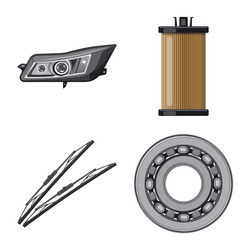 isolated object auto and part symbol set vector image