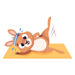 Happy kangaroo holding hummer cartoon Royalty Free Vector