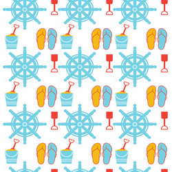 Nautical Marine Slippers Pattern Vector Image