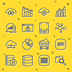 set line search with folder data analysis mind vector image