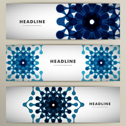 Three pattern abstract in banner design vector