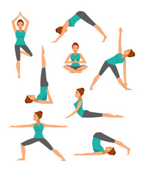Yoga Poses Collection Vector Image