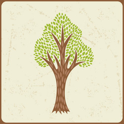 Abstract background with stylized tree in retro vector