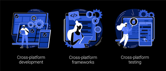 Cross-platform operating system abstract concept vector