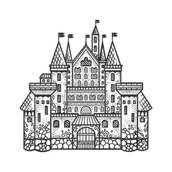 medieval castle sketch vector