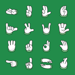 Cartoon Hand Gesture Icons Vector Image