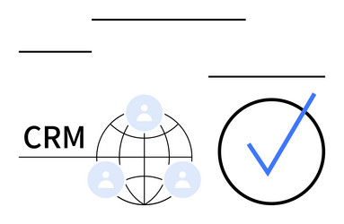 crm system with global user network and approved vector image