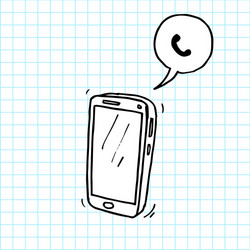 hand drawn smartphone icon design vector