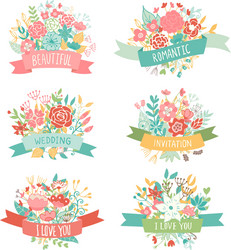 Wedding vintage invitation collection Royalty Free Vector