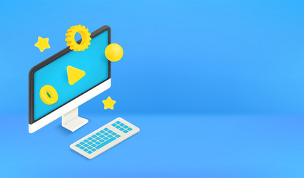 using modern computer banner with copy space vector image