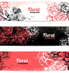 Floral Banner Collection Vector Image