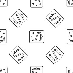 Grey line programming language syntax icon vector