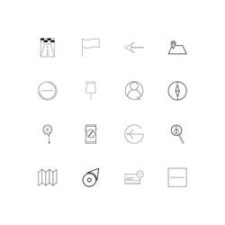 maps and navigation linear thin icons set vector image