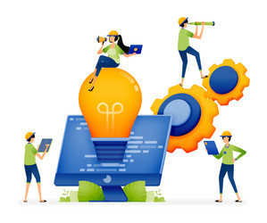 programming engineering and coding for software vector image