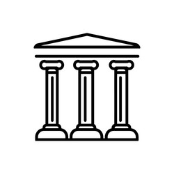 ancient outline architecture with three columns vector image