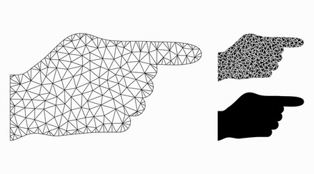 hand pointer mesh network model vector image