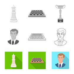 isolated object checkmate and thin symbol set vector image