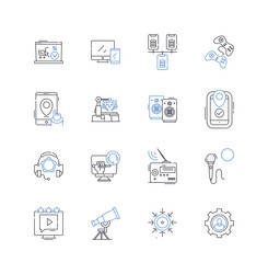 robotics line icons collection automation vector image