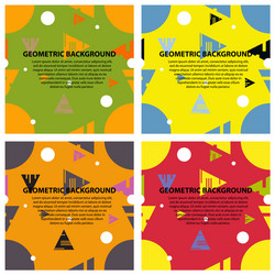 set of abstract geometric pattern vector image