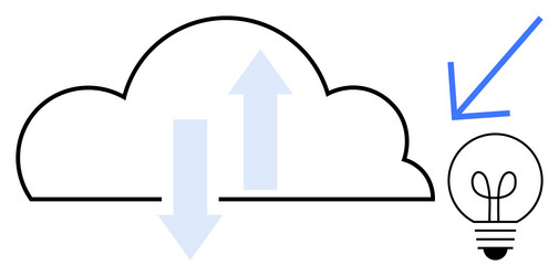 cloud computing with data transfer and innovation vector image