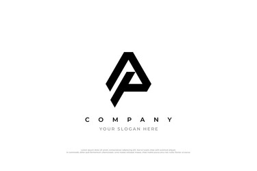 Initial letter ap monogram logo design Royalty Free Vector