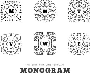 Monogram series with letters on white background vector