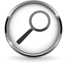 round 3d button with metal frame search or browse vector