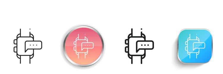 chat icon thin linear regular and button style vector image