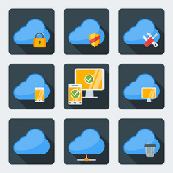 Flat style icon set for web and mobile application vector