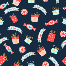 seamless pattern for valentines day with cute vector