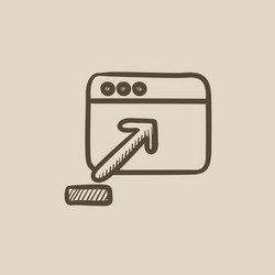 browser window with upload sign sketch icon vector image