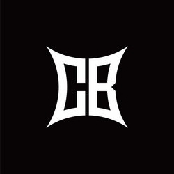 Cb monogram logo with sharped shape design vector