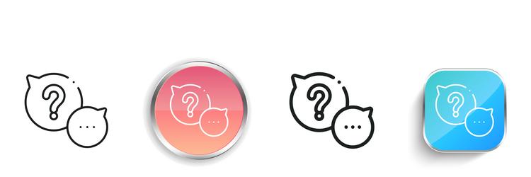chat icon thin linear regular and button style vector image