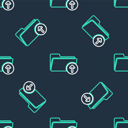 line upload file icon isolated seamless pattern vector image