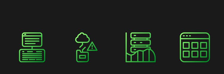 set line server data web hosting cloud vector image