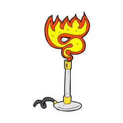 Comic cartoon bunsen burner Royalty Free Vector Image