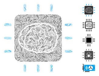 Hatch collage neural processor icon vector