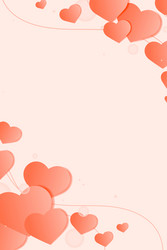 heart decorated border orange background vector