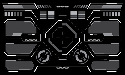 hud sci-fi interface screen view white circular vector image