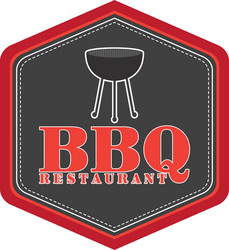 isolated label with text and barbecue elements vector