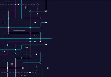 network circuit connection lines and dots vector image
